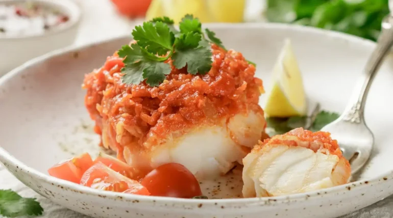 Tacos de merluza con tomate frito ecológico Apis