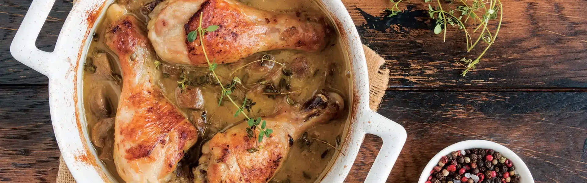 Pollo con salsa de pat&eacute; a las finas hierbas de Apis